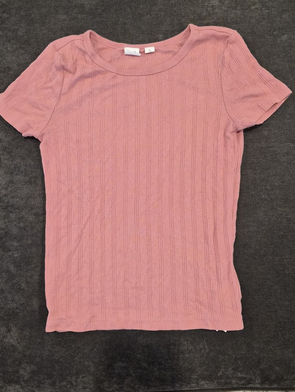 GAP Kids Ribbed Crew Tee - Dusty Pink